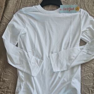 Cat & Jack White Long-Sleeve Crew Tee